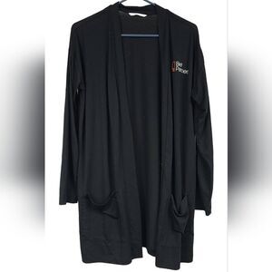 Women's Black Longline Soft Knit Cardigan Long Sleeve XL Casual Open Front